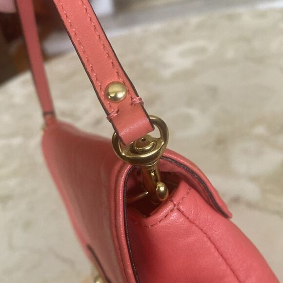 Coach Kristen Coral Leather Convertible Wristlet / Clutch / Mini Handbag - Picture 10 of 15